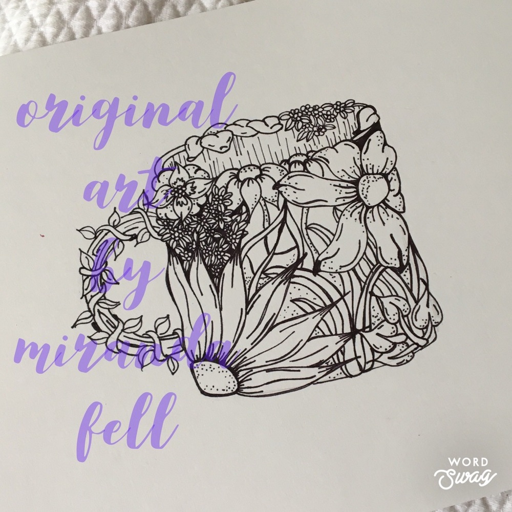 Mug in Bloom - Original Art Print